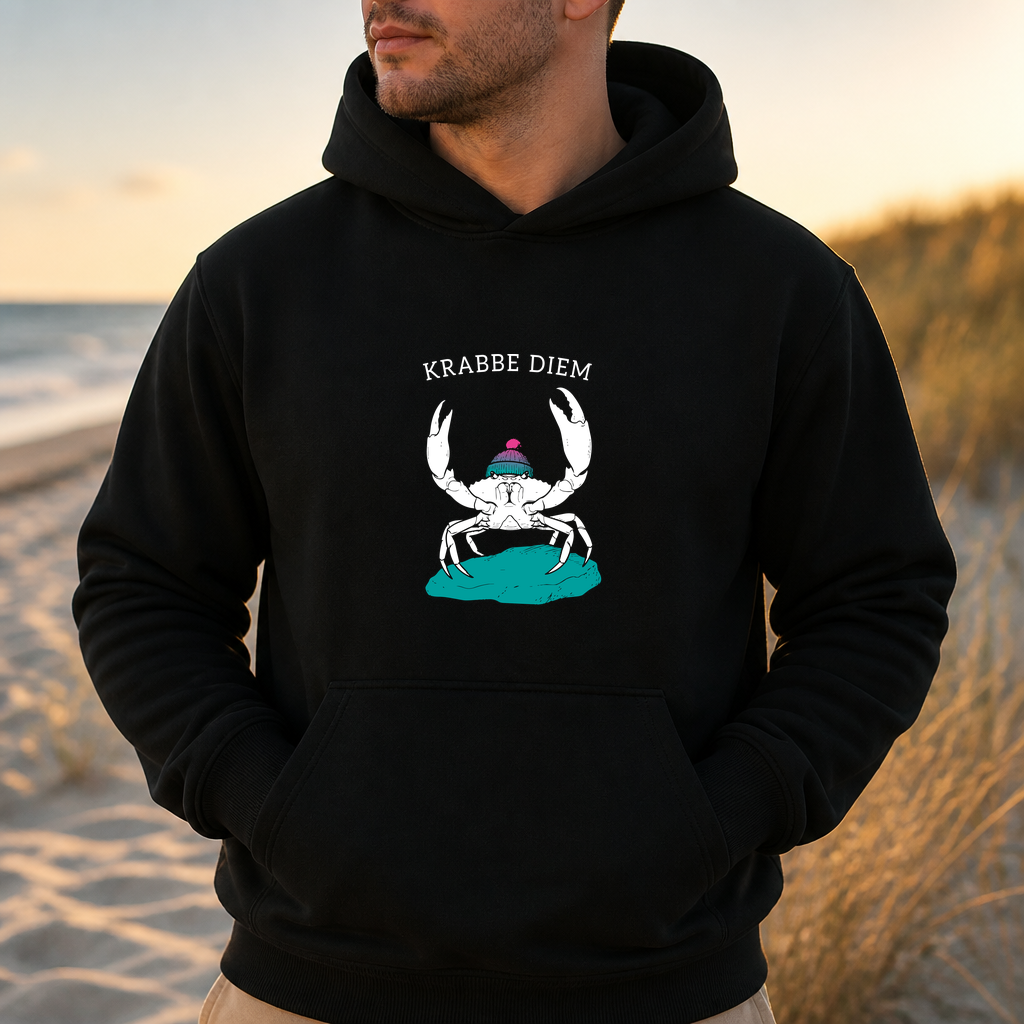 Hoodie Krabbe Diem – nutze den Tag, aber mit Mütze