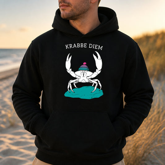 Hoodie Krabbe Diem – nutze den Tag, aber mit Mütze